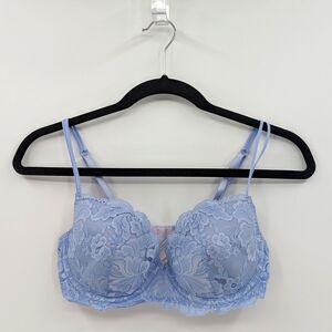 Delicates Bra Women’s 36C Periwinkle Blue Lace Lightly Lined Underwire